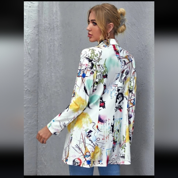 NWOT Graffiti printed Jacket/Blazer - Picture 2 of 10